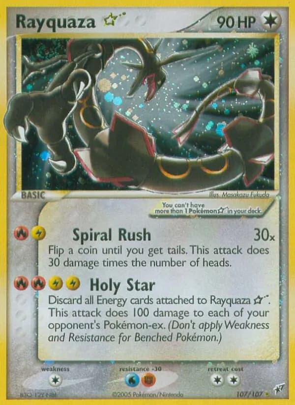 Rayquaza Star 107 from EX Deoxys