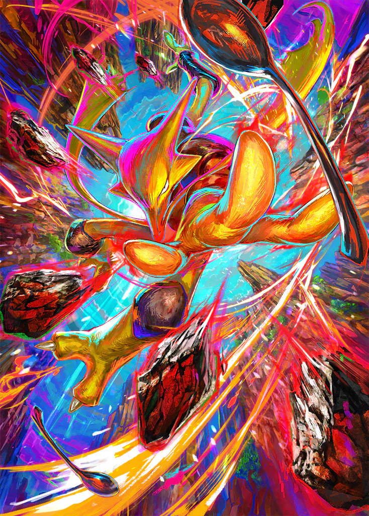 Alakazam artwork.