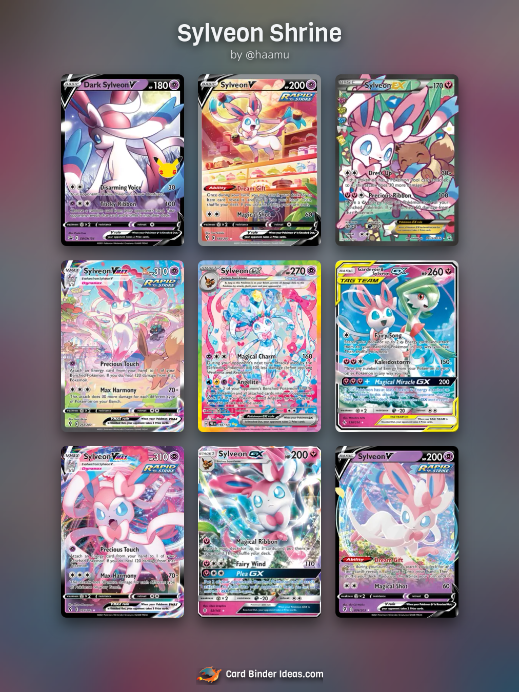 Sylveon Shrine. Pokémon card binder idea by @haamu.
