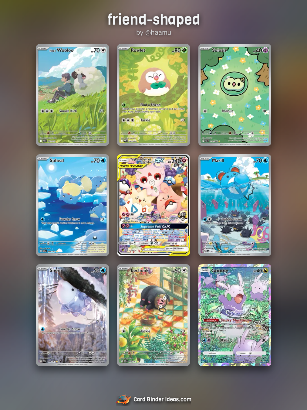 friend-shaped. Cute and Cozy Pokémon card binder idea by @haamu.