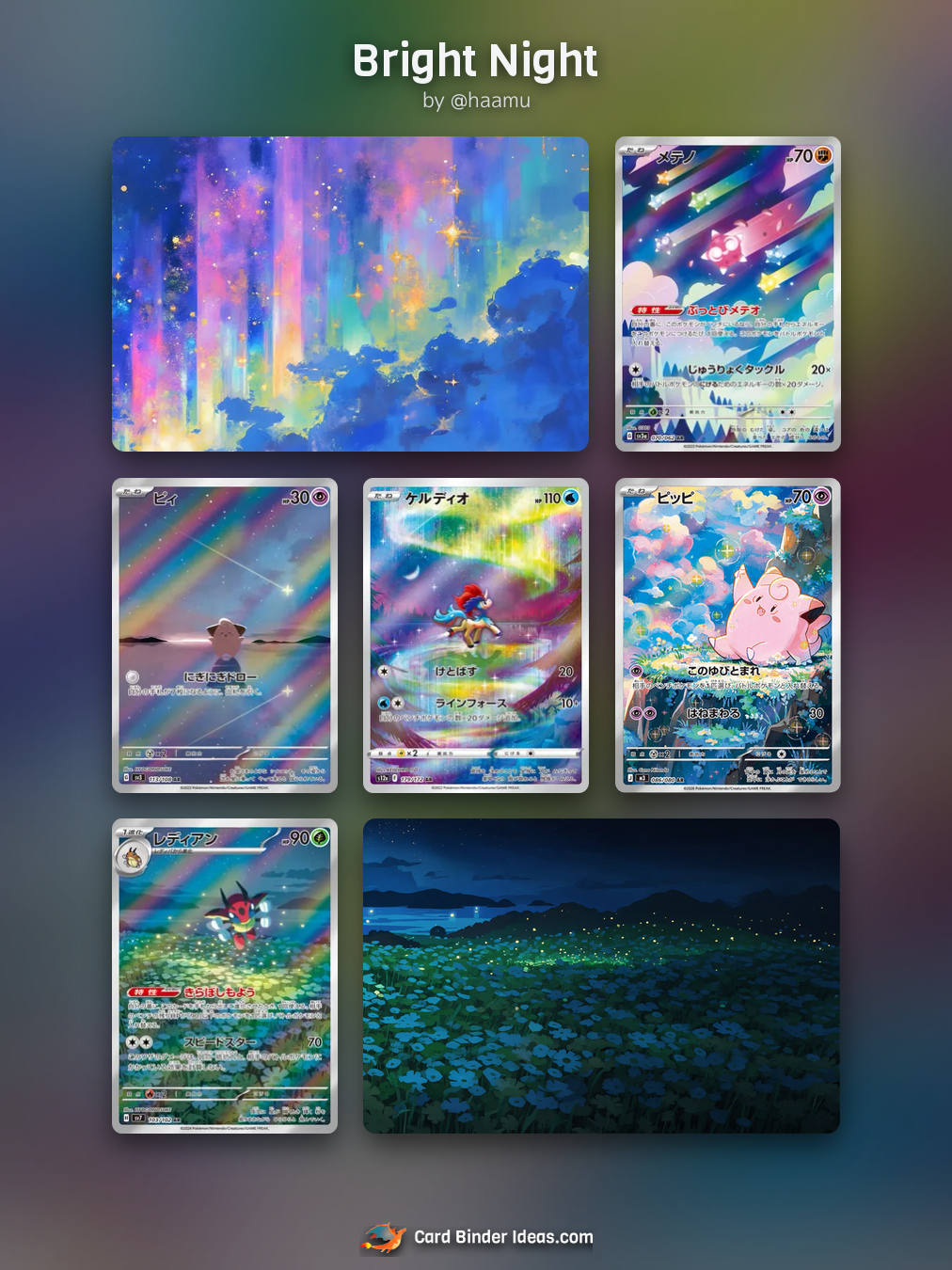 Bright Night. Michi Method Pokémon card binder idea by @haamu.