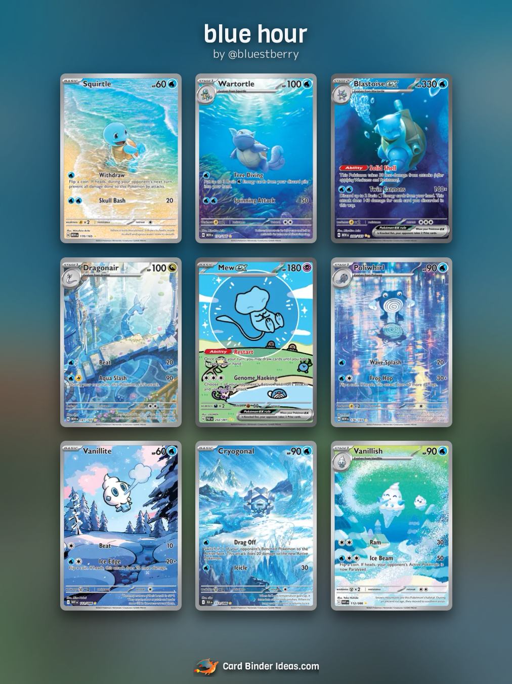 blue hour. Full Art Pokémon card binder idea by @bluestberry.