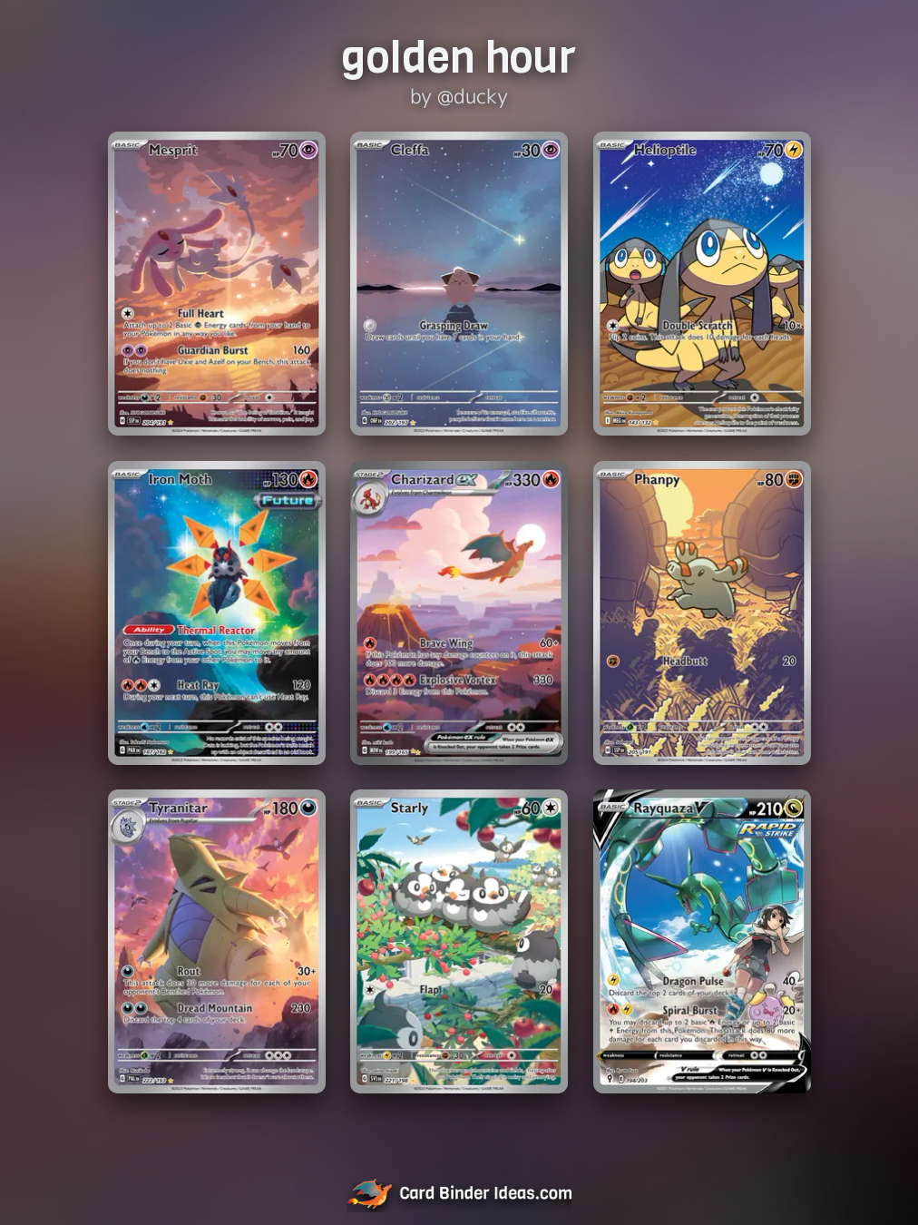golden hour. Full Art Pokémon card binder idea by @ducky.