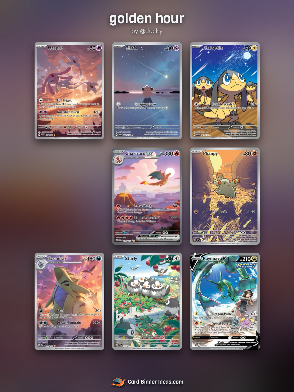 golden hour. Full Art Pokémon card binder idea by @ducky.