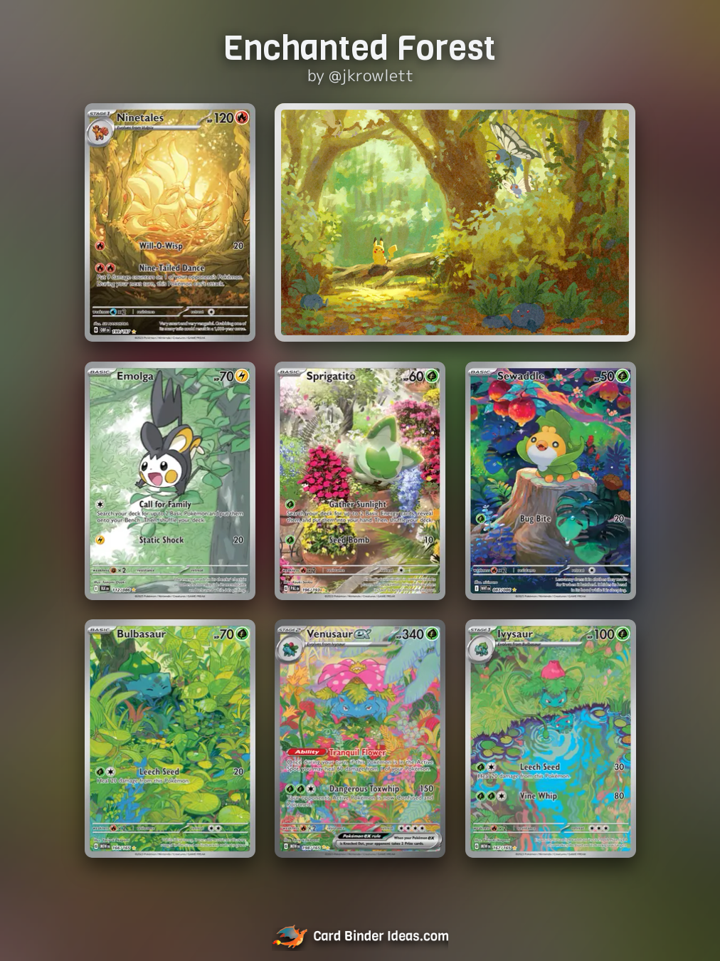 Enchanted Forest. Michi Method Pokémon card binder idea by @jkrowlett.