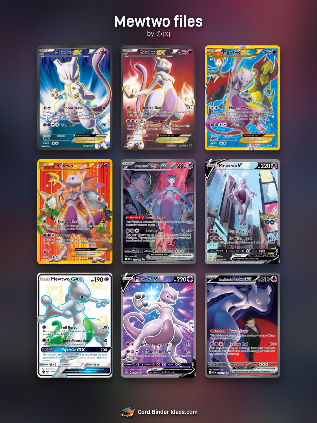 Mewtwo files. Full Art Pokémon card binder idea by @jxj.