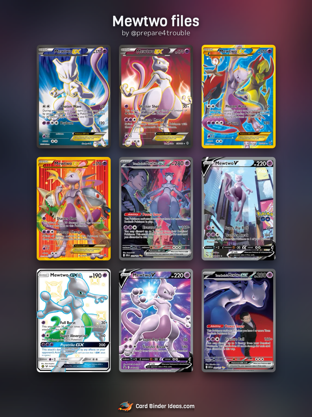 Mewtwo files. Full Art Pokémon card binder idea by @prepare4trouble.