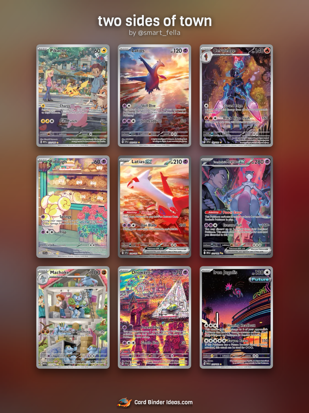 two sides of town. Full Art Pokémon card binder idea by @smart_fella.