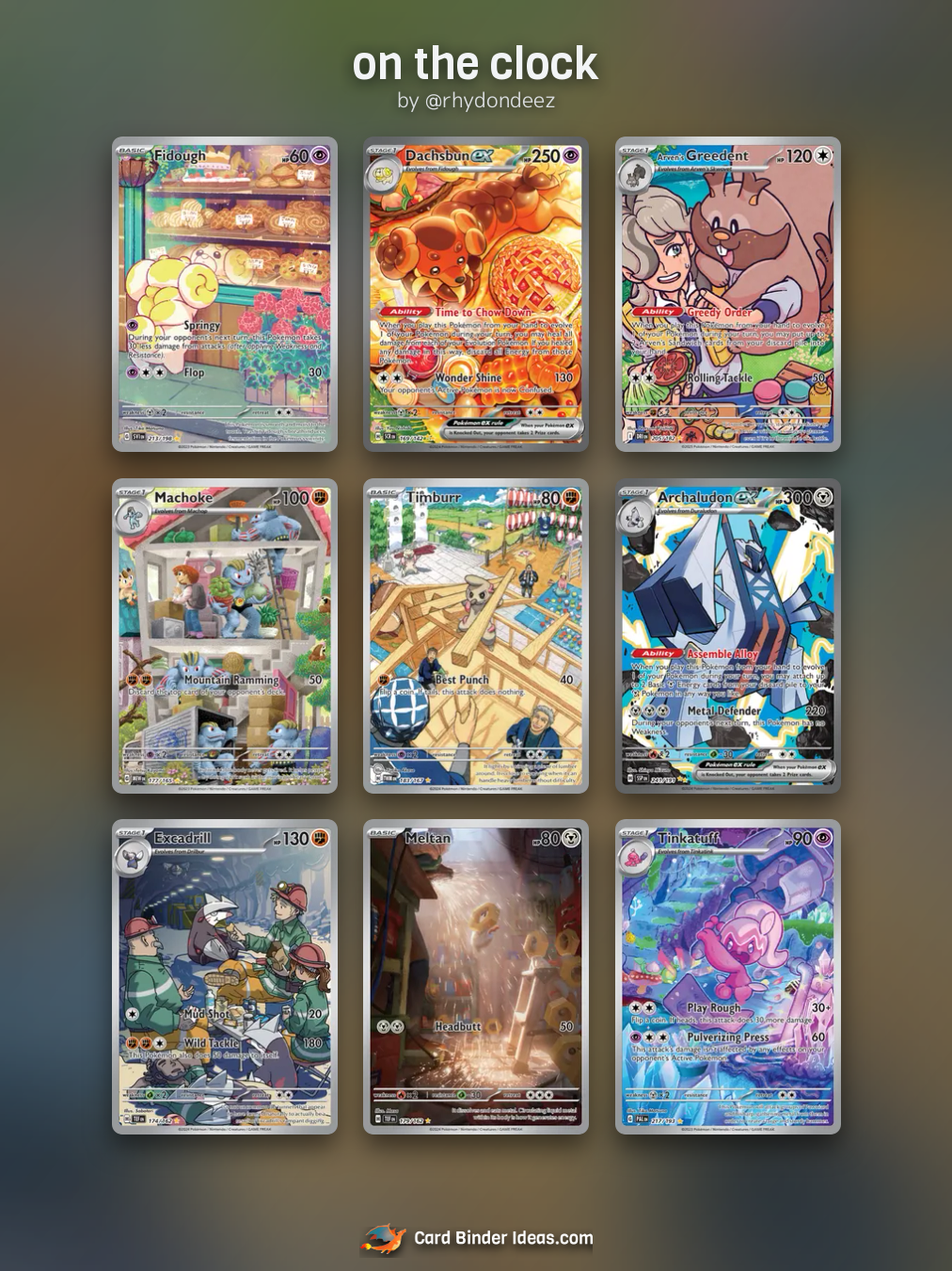 on the clock. Full Art Pokémon card binder idea by @rhydondeez.