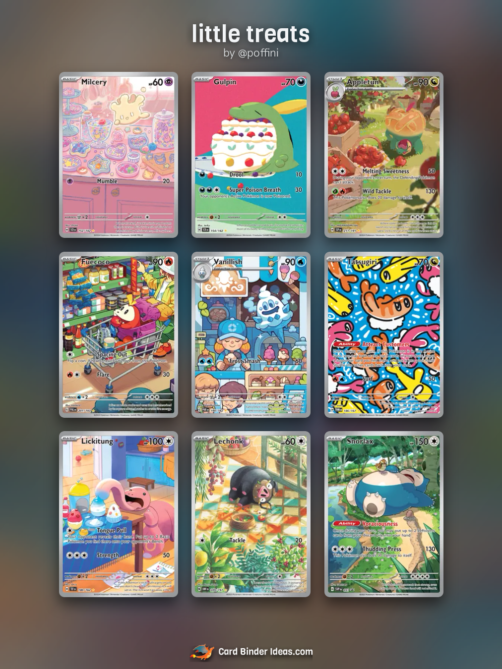 little treats. Full Art Pokémon card binder idea by @poffini.