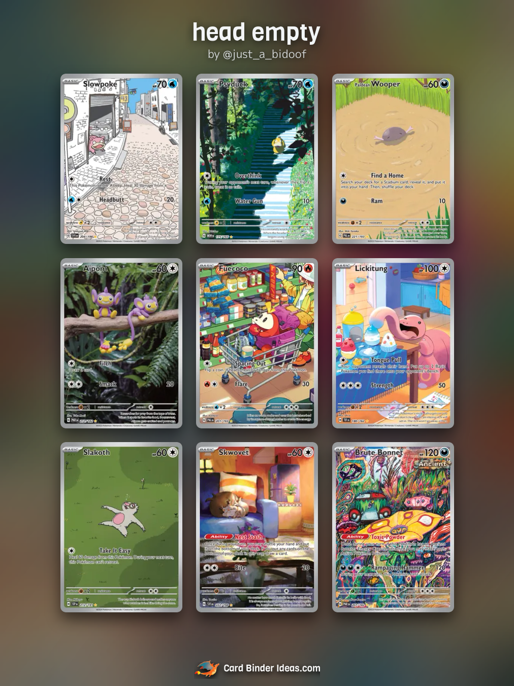 head empty. Full Art Pokémon card binder idea by @just_a_bidoof.