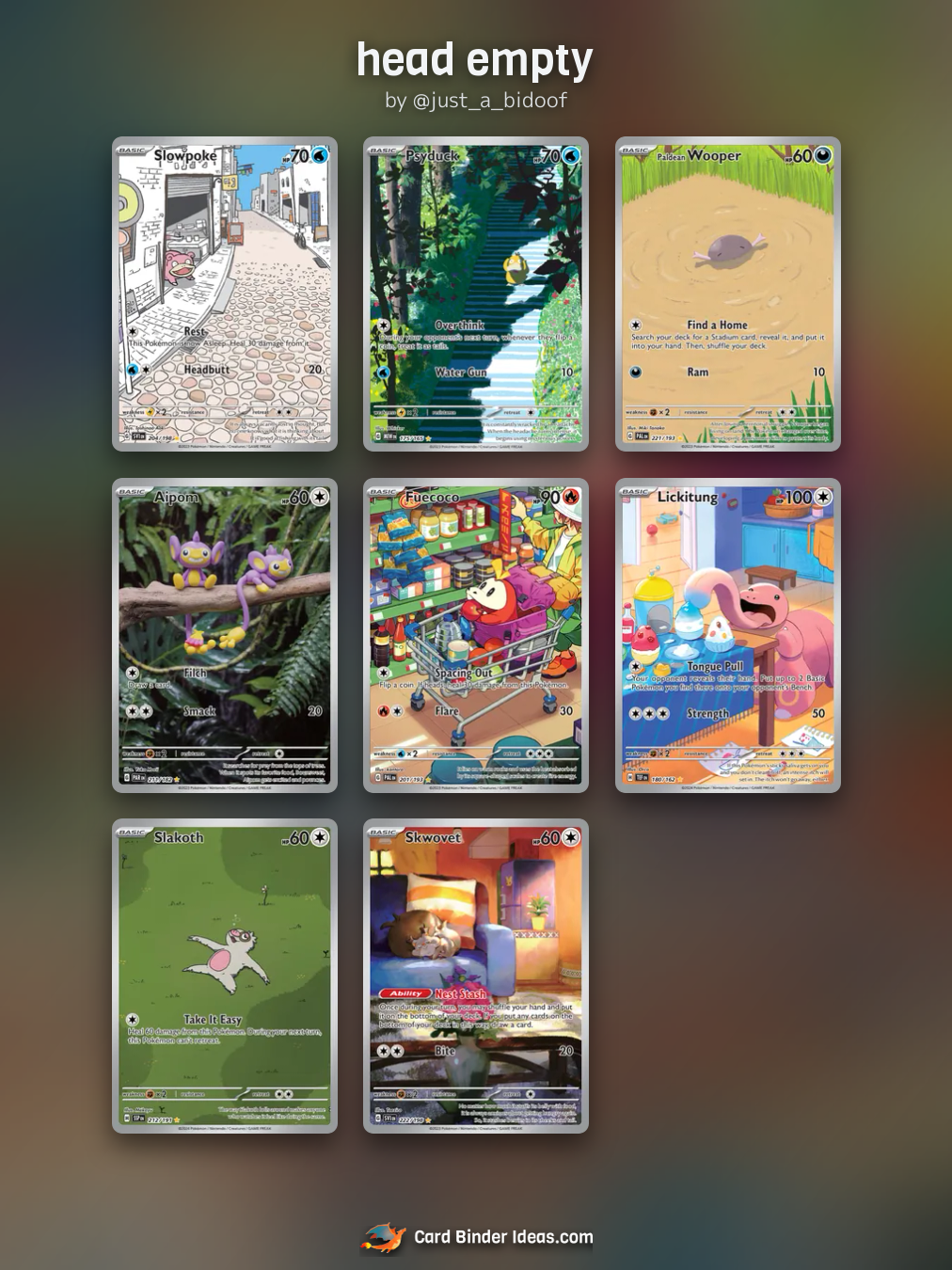 head empty. Full Art Pokémon card binder idea by @just_a_bidoof.
