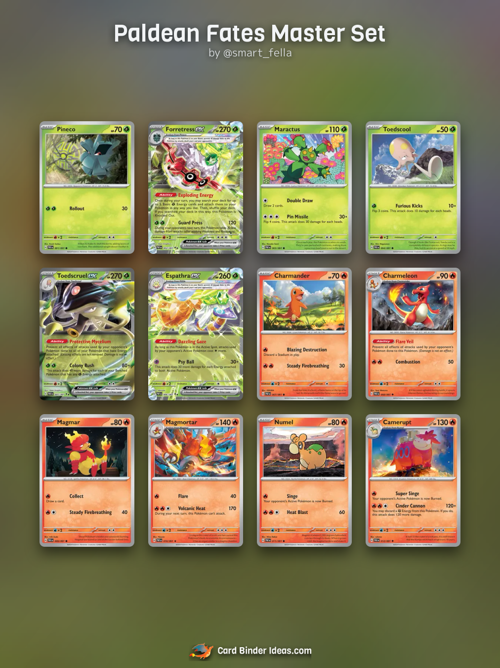Paldean Fates Master Set. Pokémon card binder idea by @smart_fella.