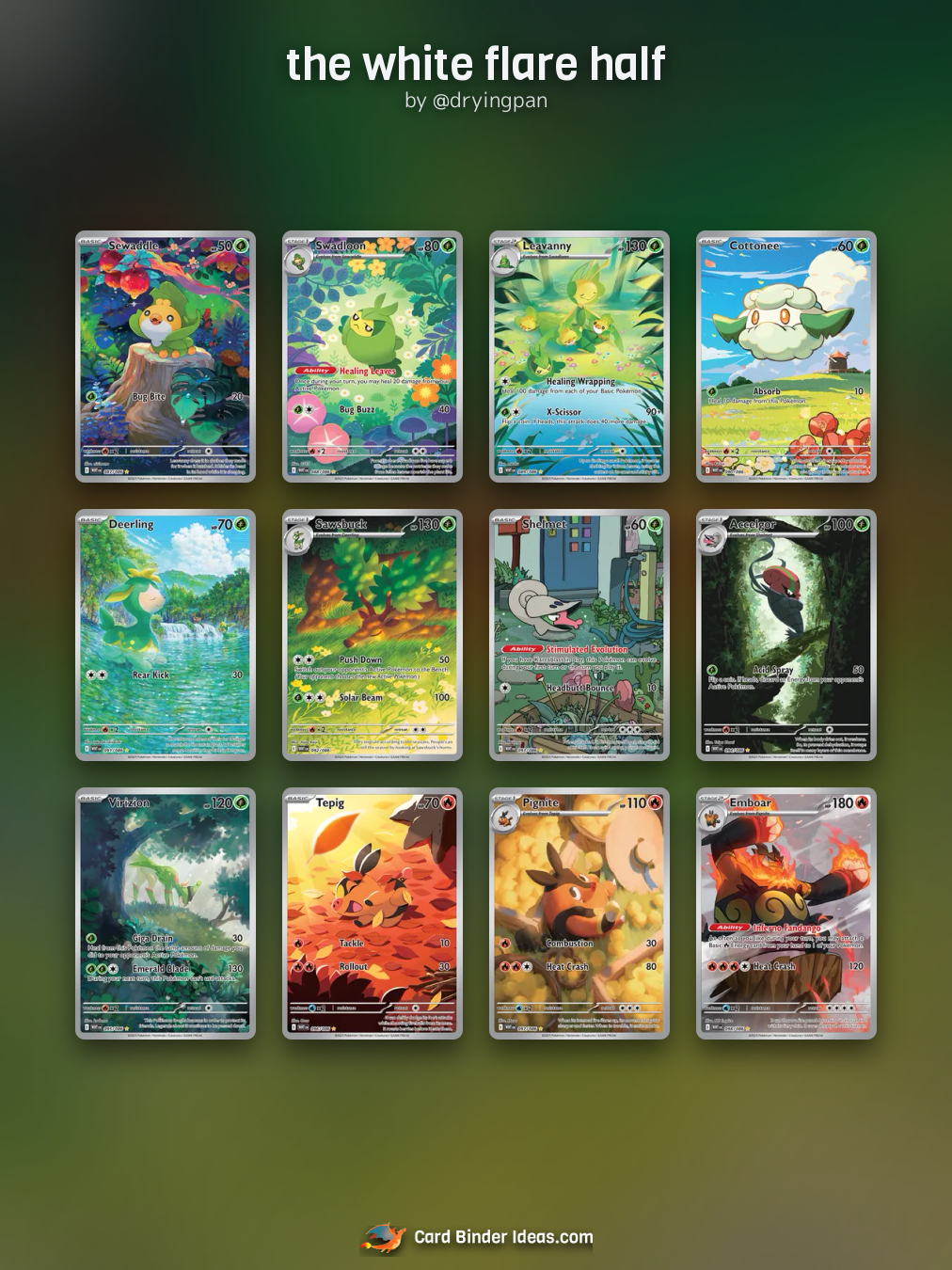 the white flare half. Full Art Pokémon card binder idea by @dryingpan.