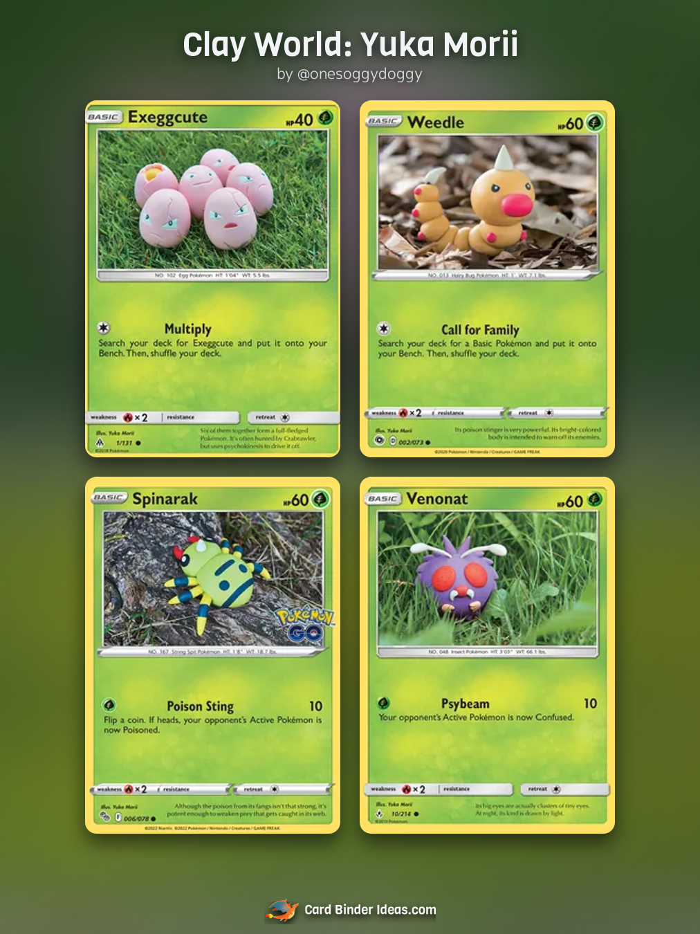 Clay World: Yuka Morii. Artist Pokémon card binder idea by @onesoggydoggy.