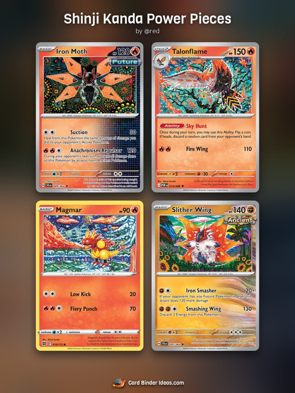 Shinji Kanda Power Pieces. Artist Pokémon card binder idea by @red.