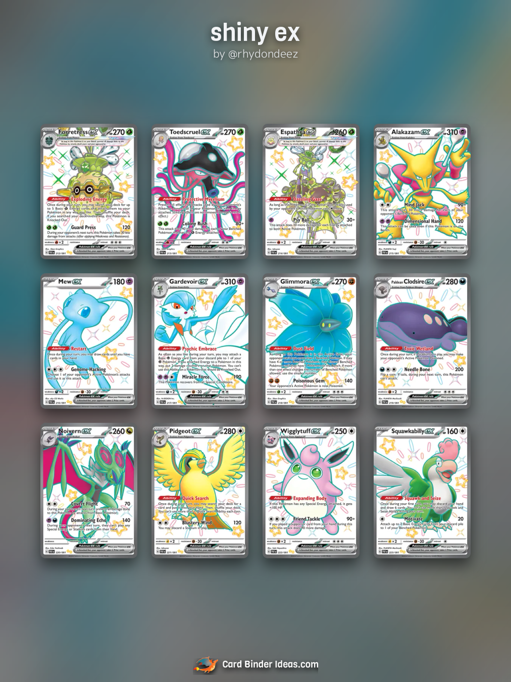 shiny ex. Full Art Pokémon card binder idea by @rhydondeez.