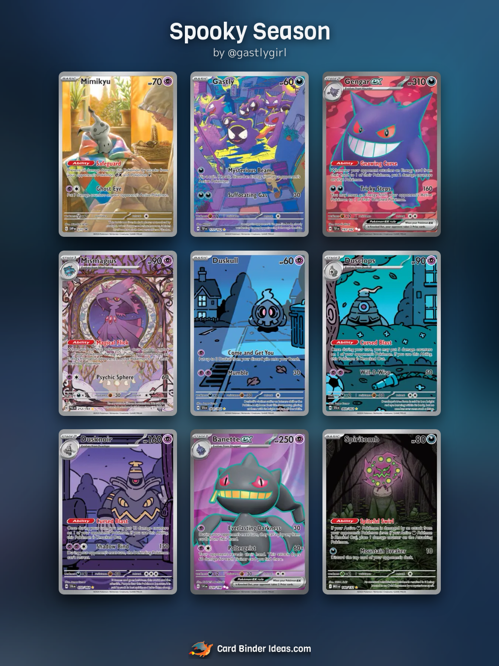 Spooky Season. Pokémon card binder idea by @gastlygirl.
