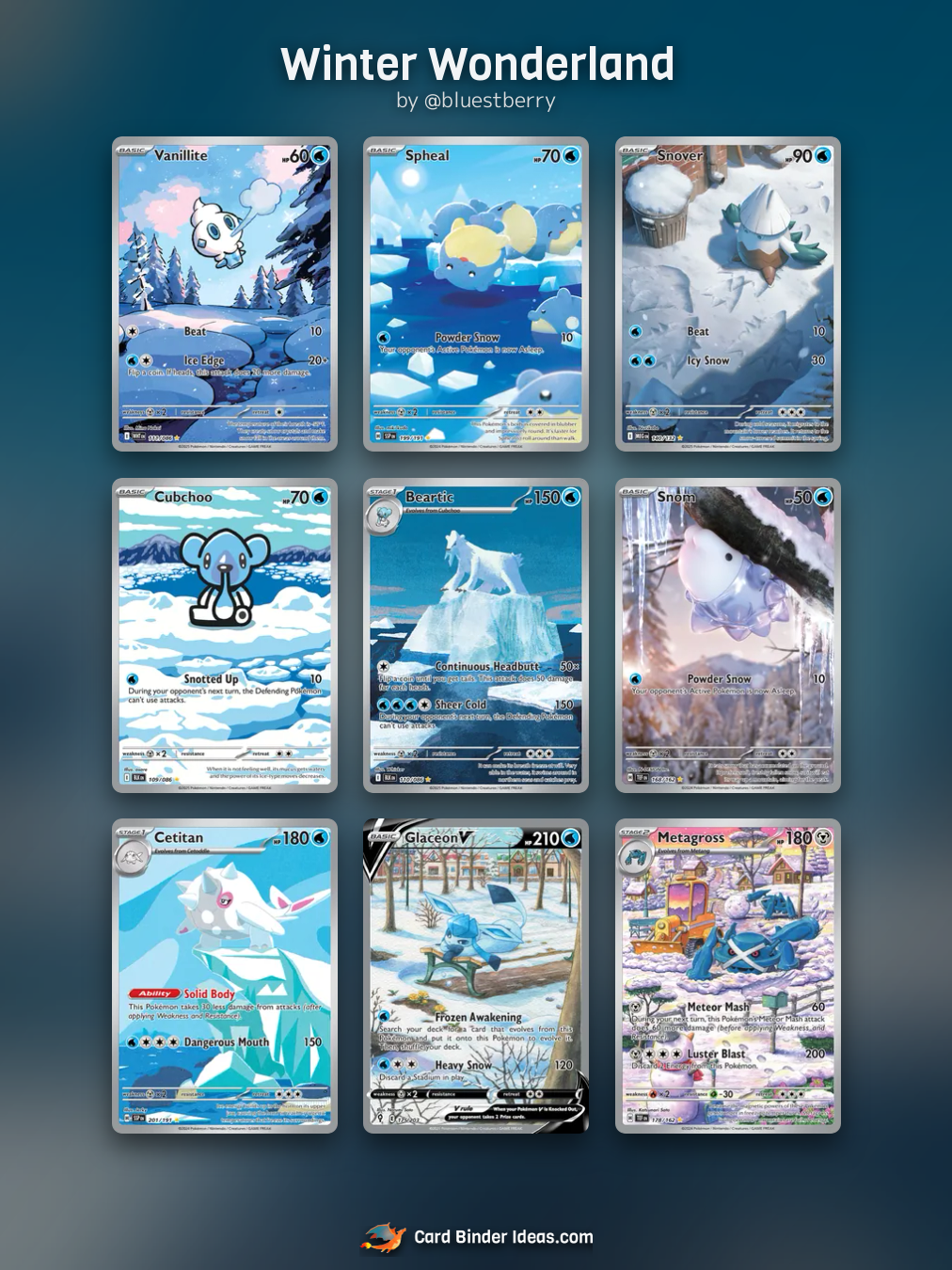 Winter Wonderland. Cute and Cozy Pokémon card binder idea by @bluestberry.