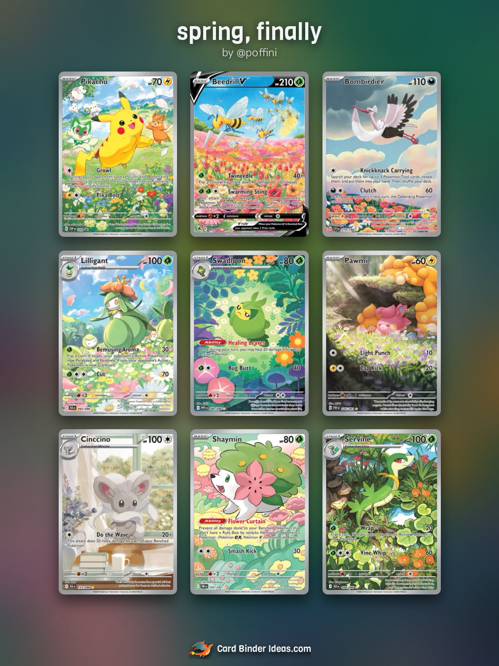spring, finally. Cute and Cozy Pokémon card binder idea by @poffini.