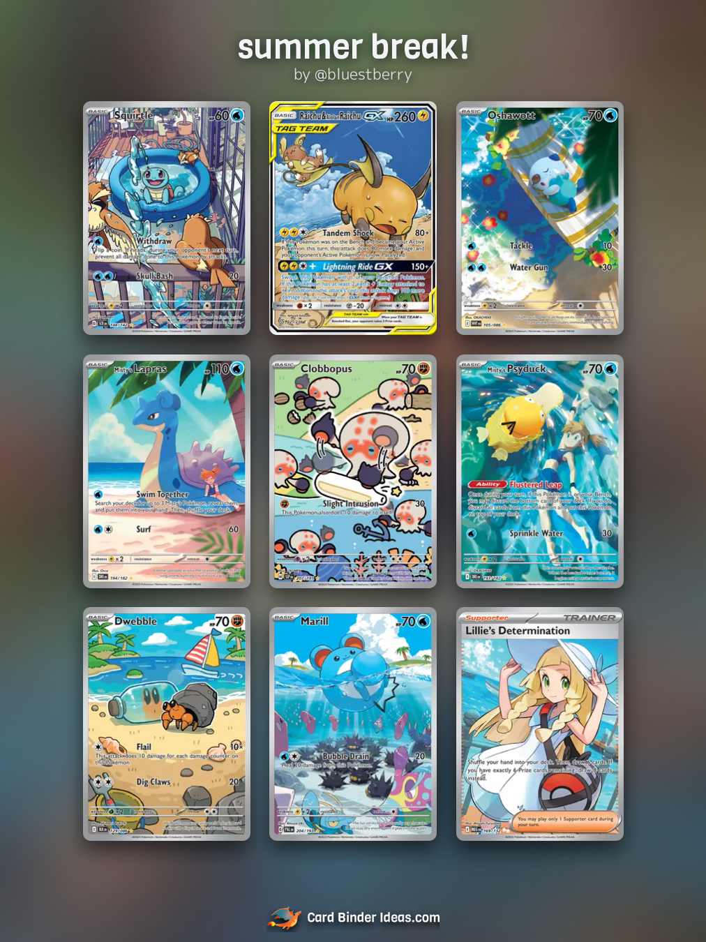 summer break! Trainer Pokémon card binder idea by @bluestberry.
