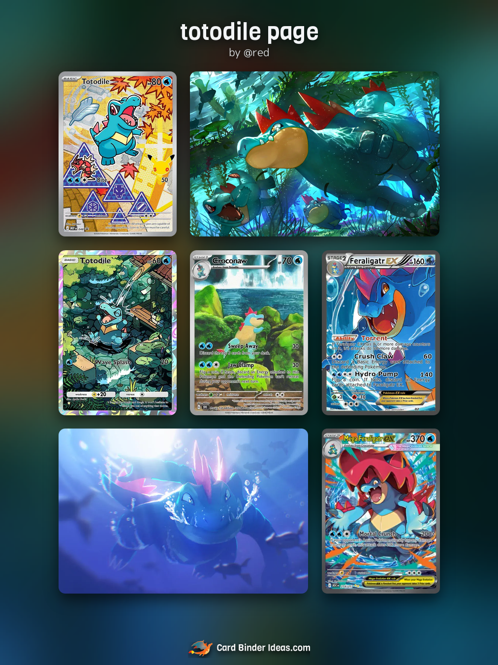 totodile page. Michi Method Pokémon card binder idea by @red.