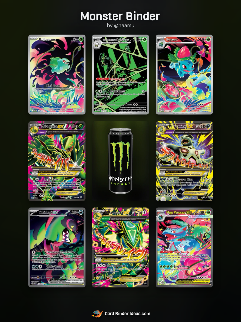 Monster Binder. Michi Method Pokémon card binder idea by @haamu.