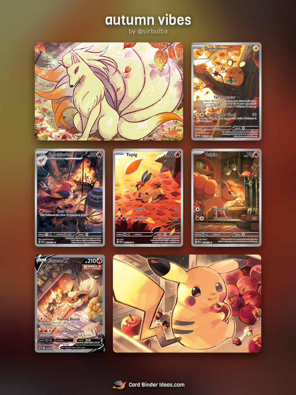 autumn vibes. Michi Method Pokémon card binder idea by @sirbulba.
