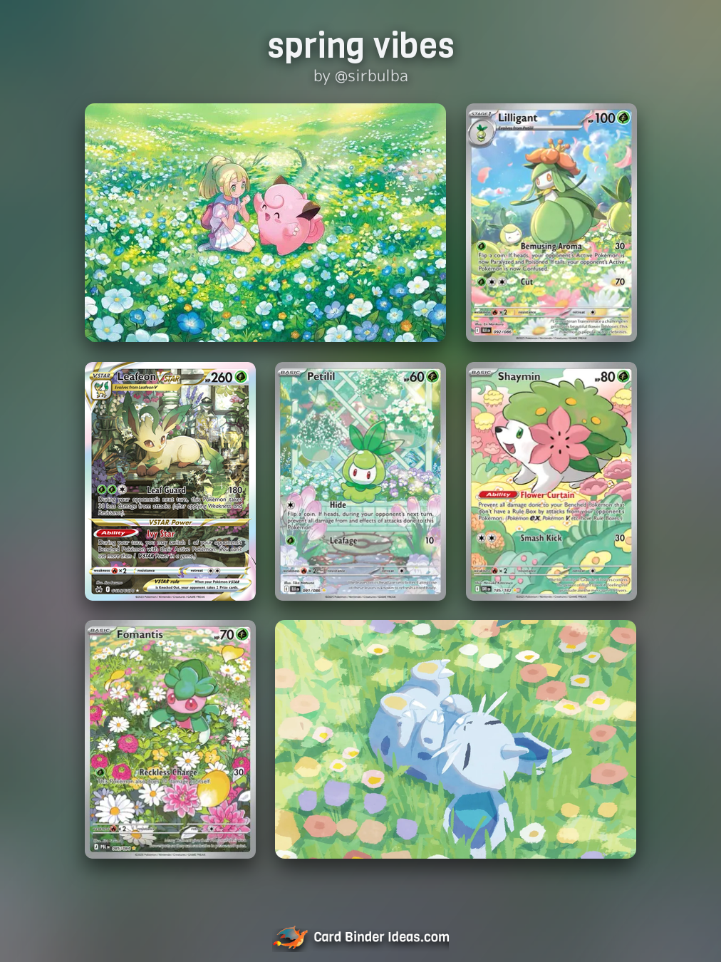 spring vibes. Michi Method Pokémon card binder idea by @sirbulba.