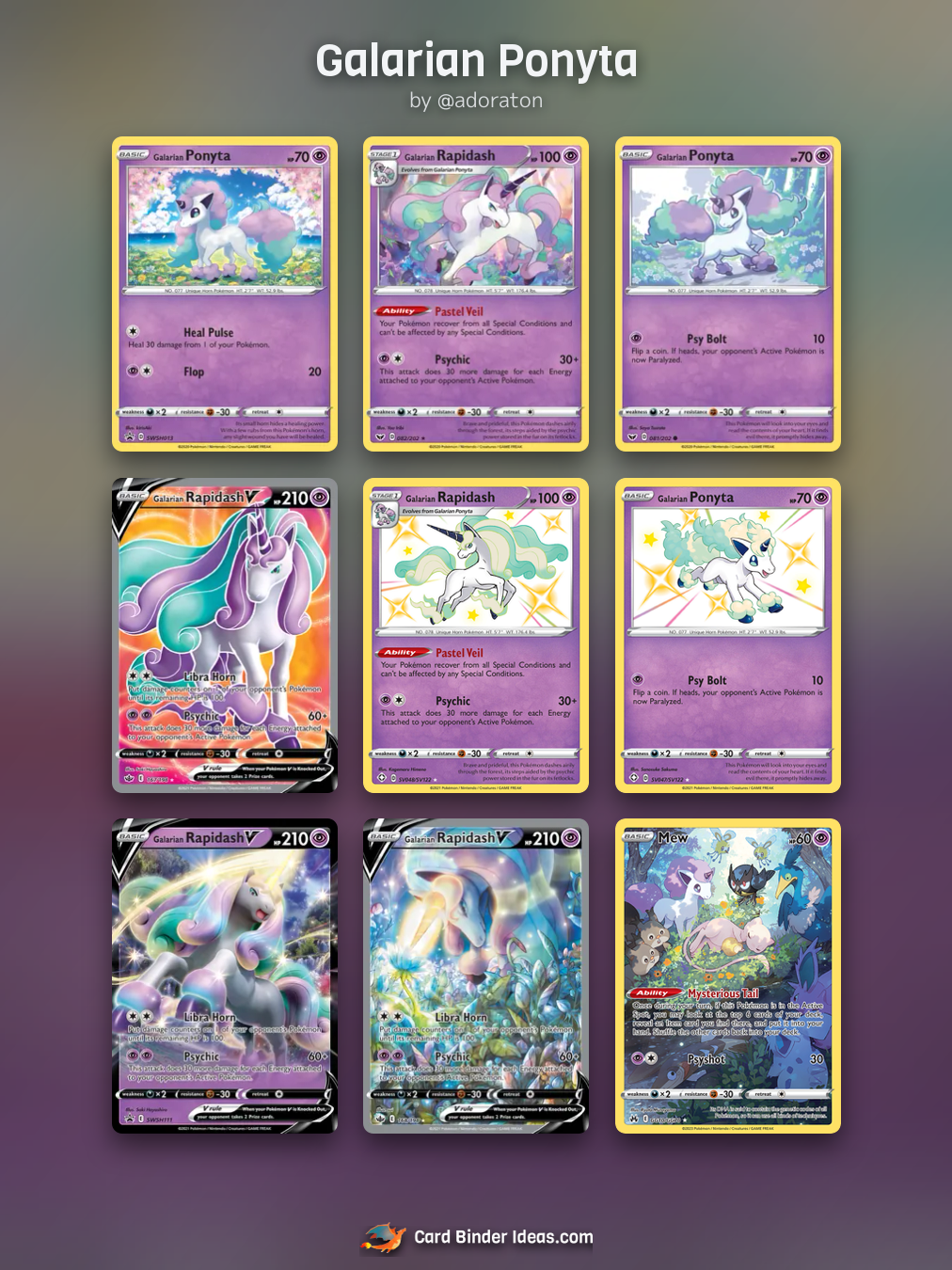 Galarian Ponyta. Cute and Cozy Pokémon card binder idea by @adoraton.