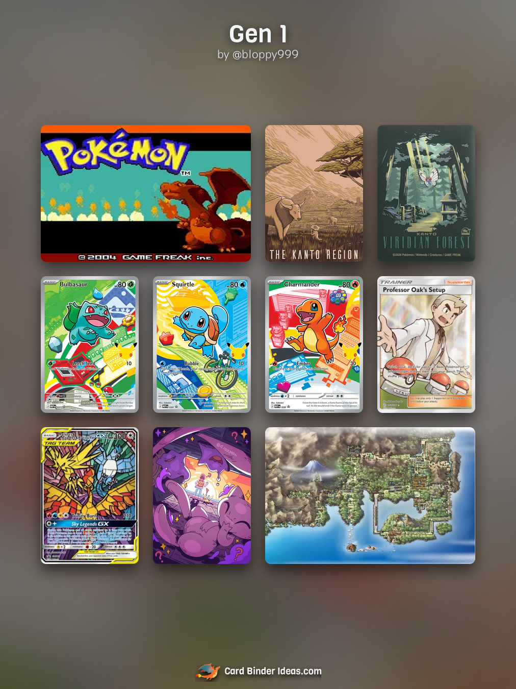 Gen 1. Michi Method Pokémon card binder idea by @bloppy999.