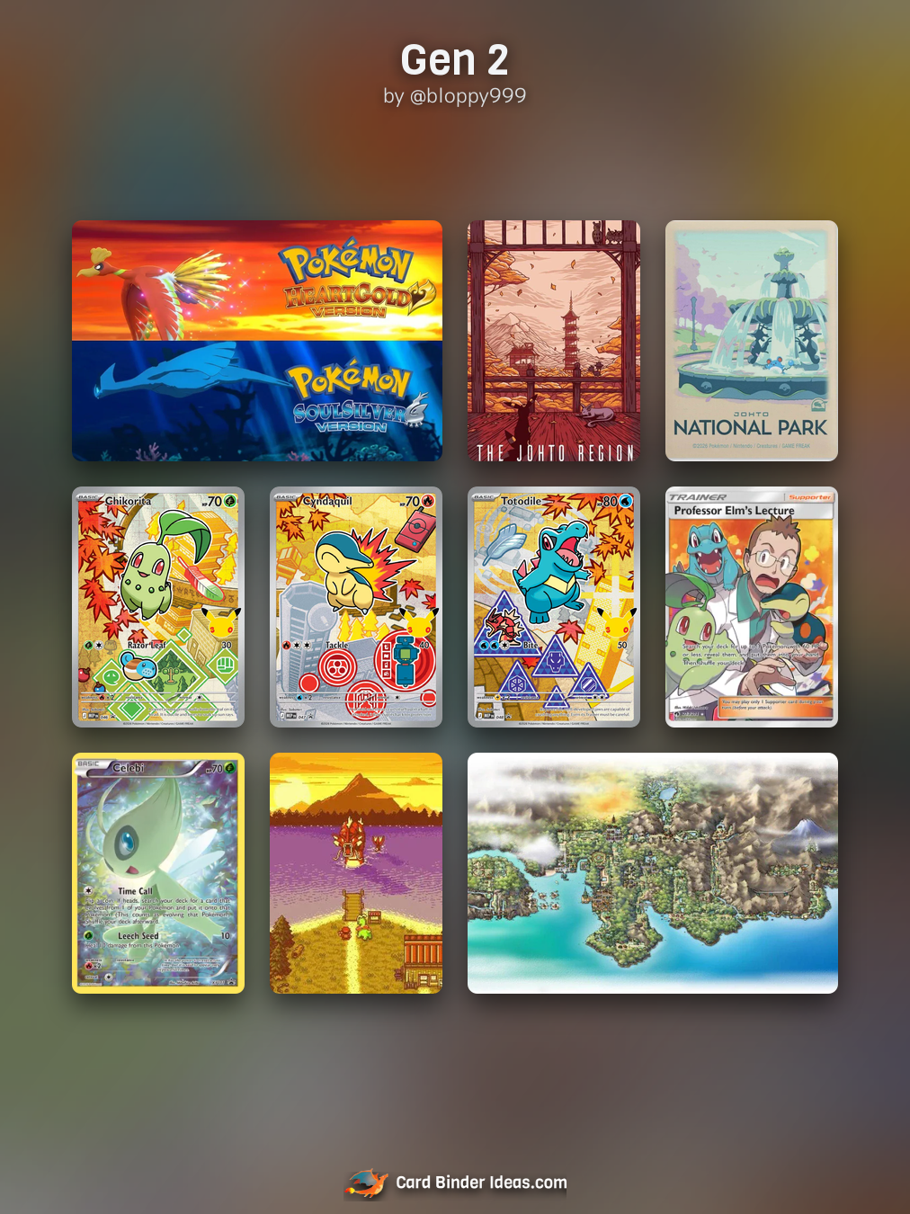 Gen 2. Michi Method Pokémon card binder idea by @bloppy999.