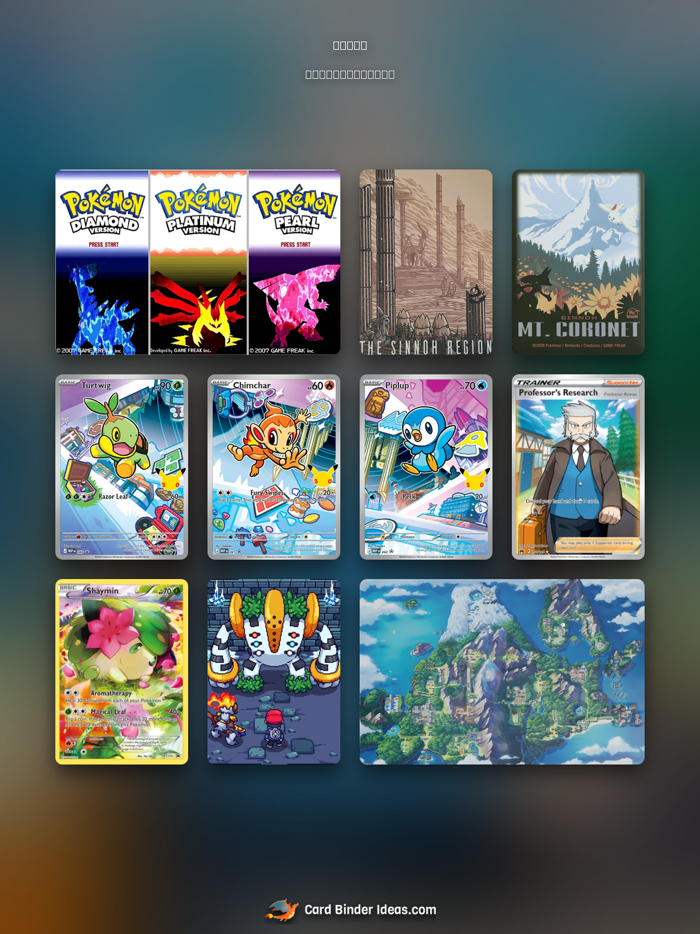 Gen 4. Michi Method Pokémon card binder idea by @bloppy999.