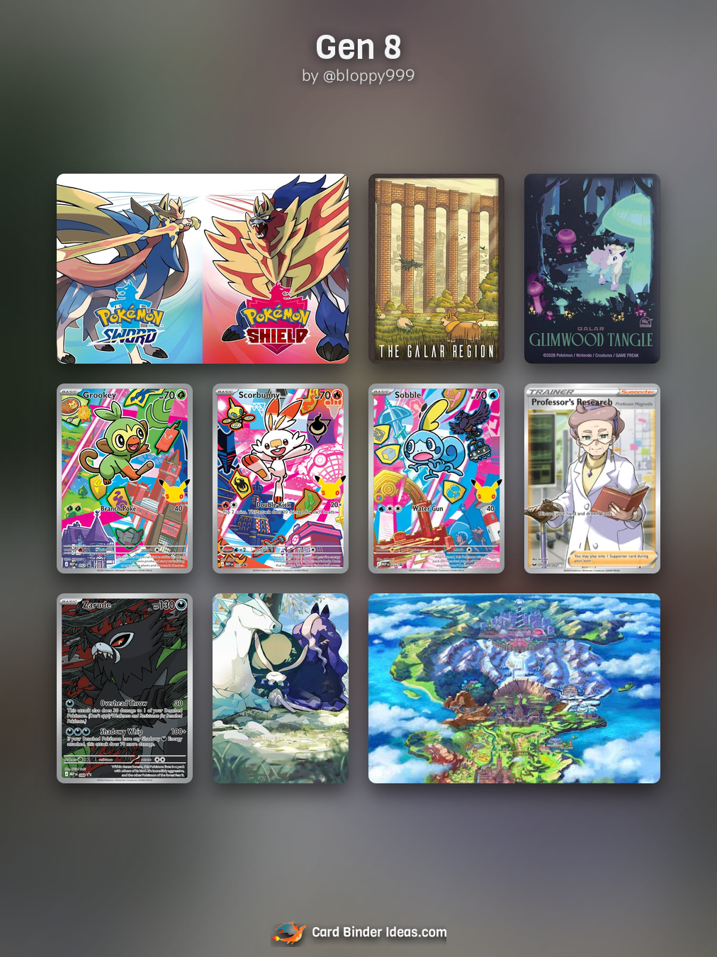 Gen 8. Michi Method Pokémon card binder idea by @bloppy999.