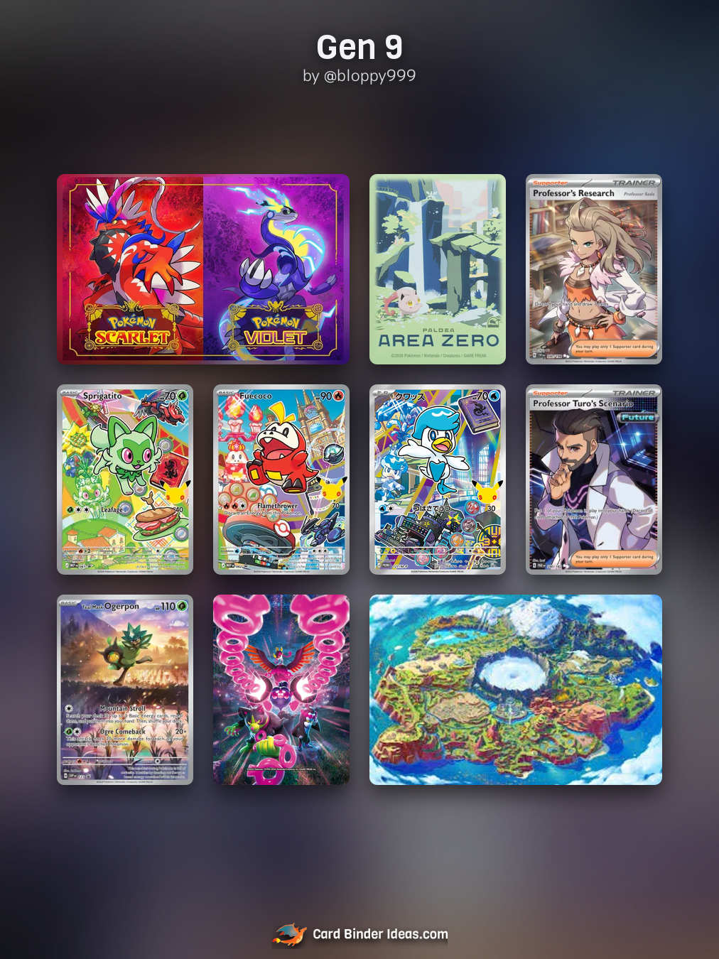 Gen 9. Michi Method Pokémon card binder idea by @bloppy999.