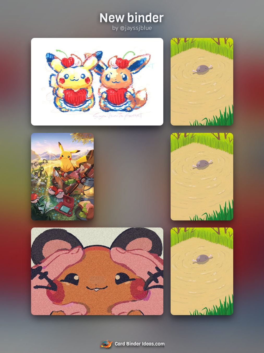 New binder. Michi Method Pokémon card binder idea by @jayssjblue.