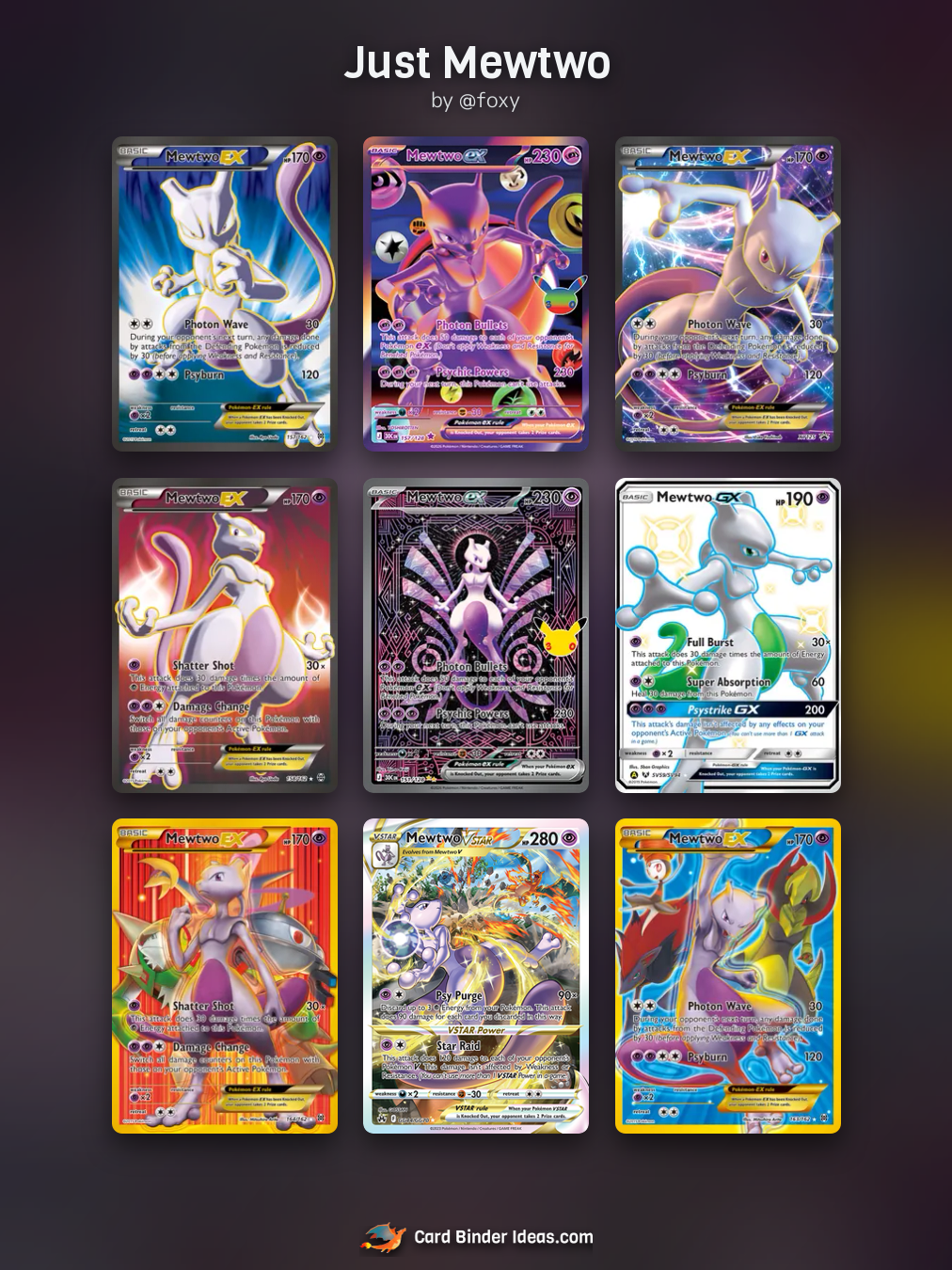 Just Mewtwo. Full Art Pokémon card binder idea by @foxy.