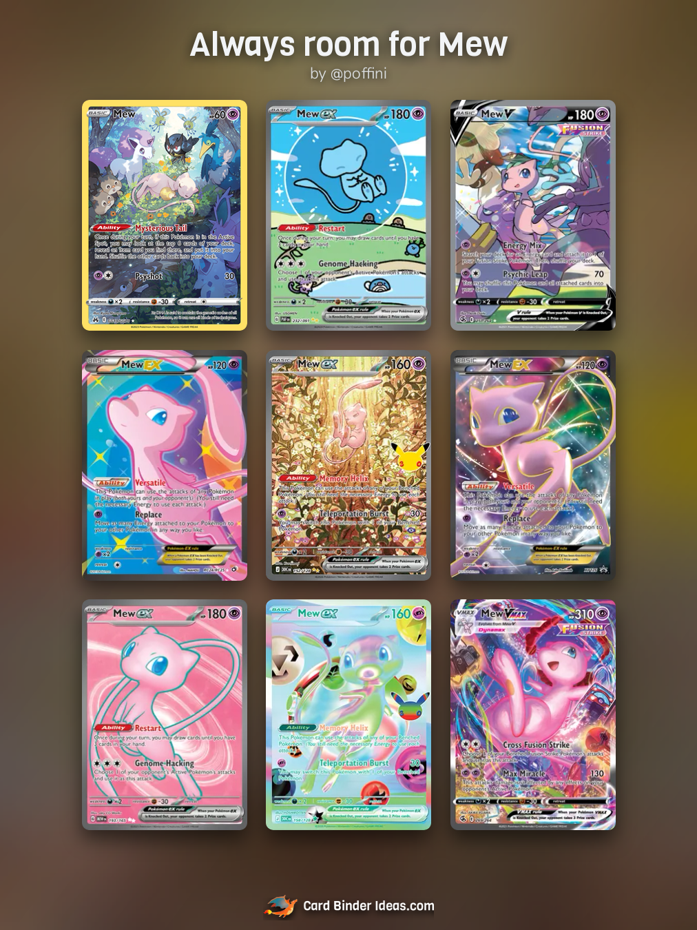 Always room for Mew. Full Art Pokémon card binder idea by @poffini.