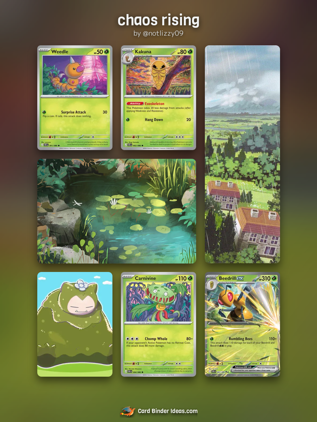 chaos rising. Michi Method Pokémon card binder idea by @notlizzy09.