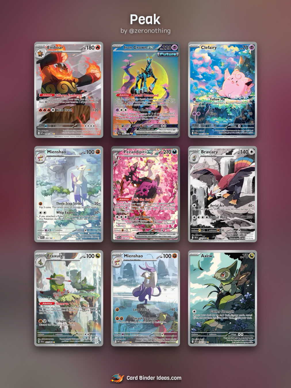 Peak. Pokémon card binder idea by @zeronothing.