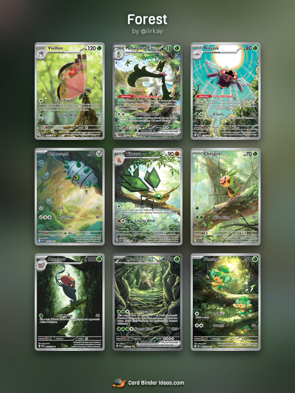 Forest. Full Art Pokémon card binder idea by @iirkay.