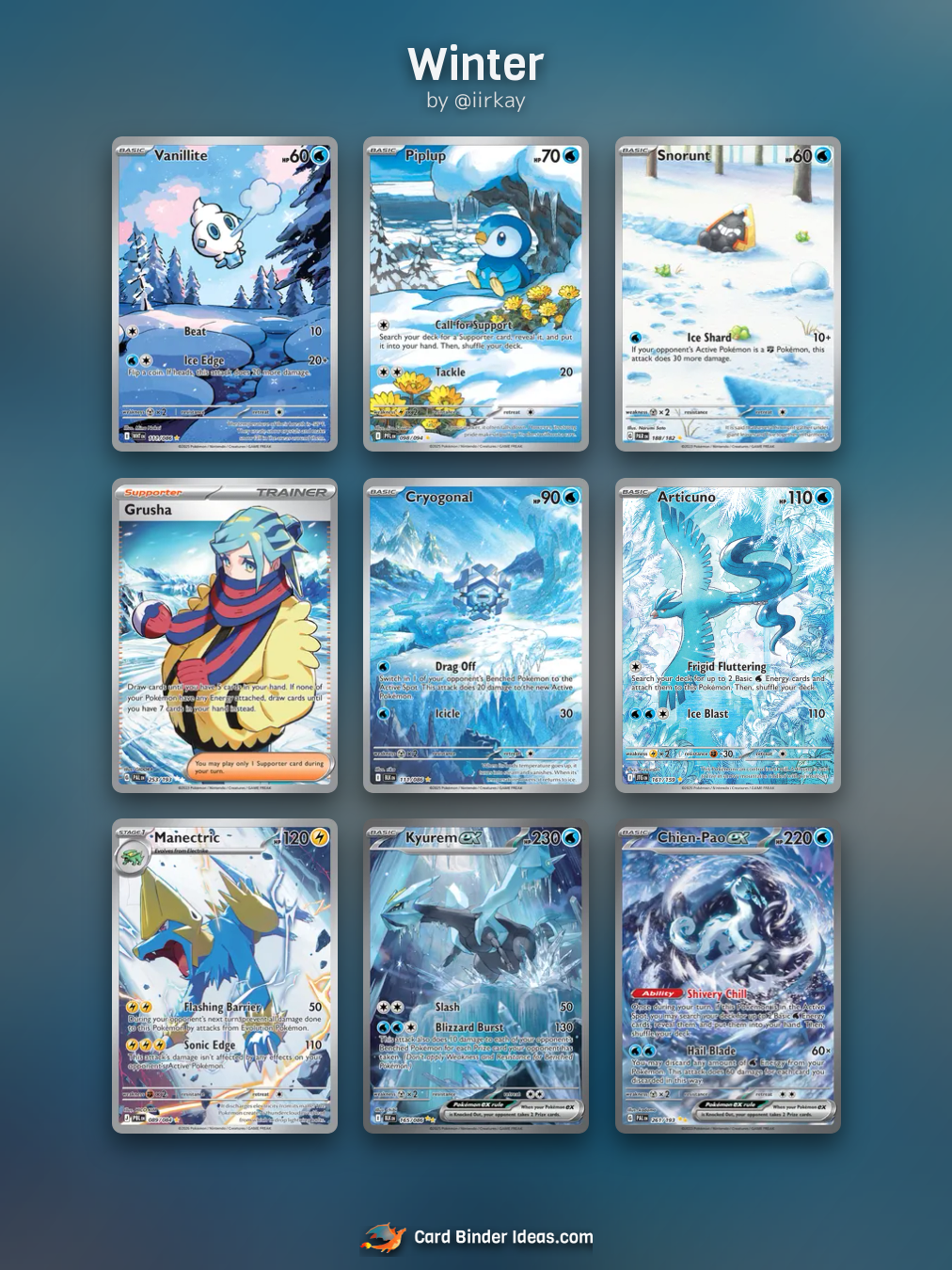 Winter. Full Art Pokémon card binder idea by @iirkay.