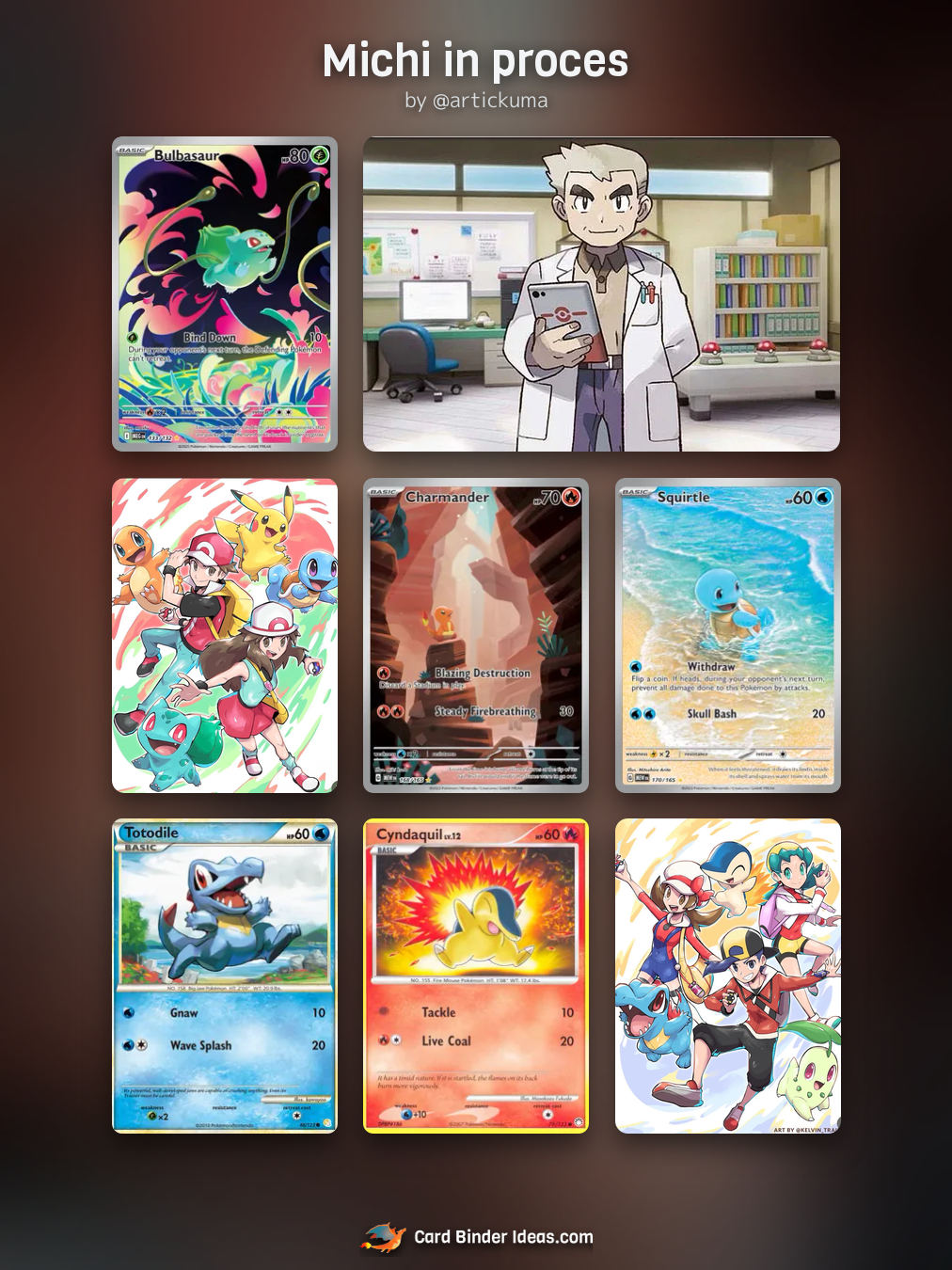Michi in proces. Michi Method Pokémon card binder idea by @artickuma.