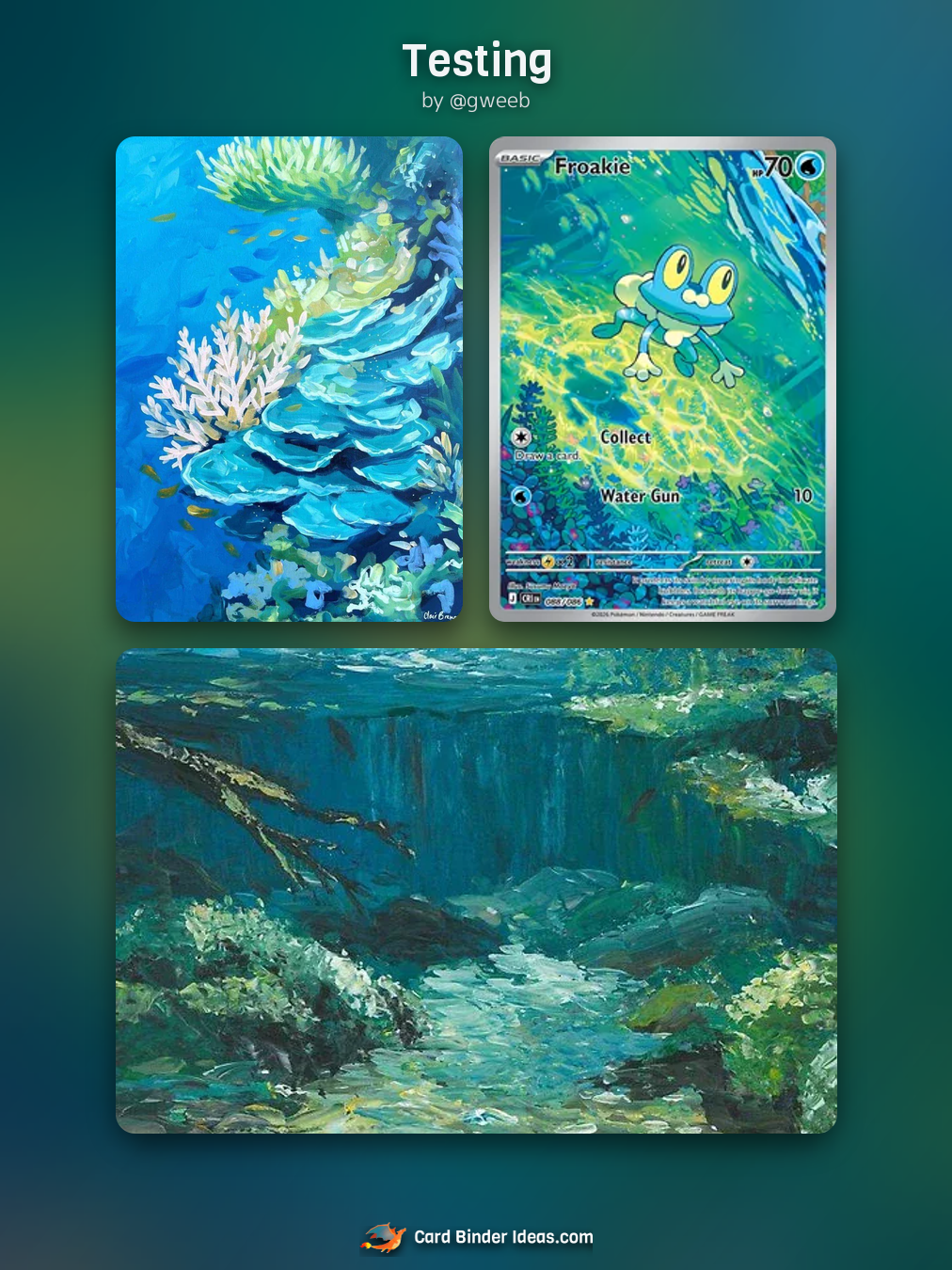 Testing. Michi Method Pokémon card binder idea by @gweeb.