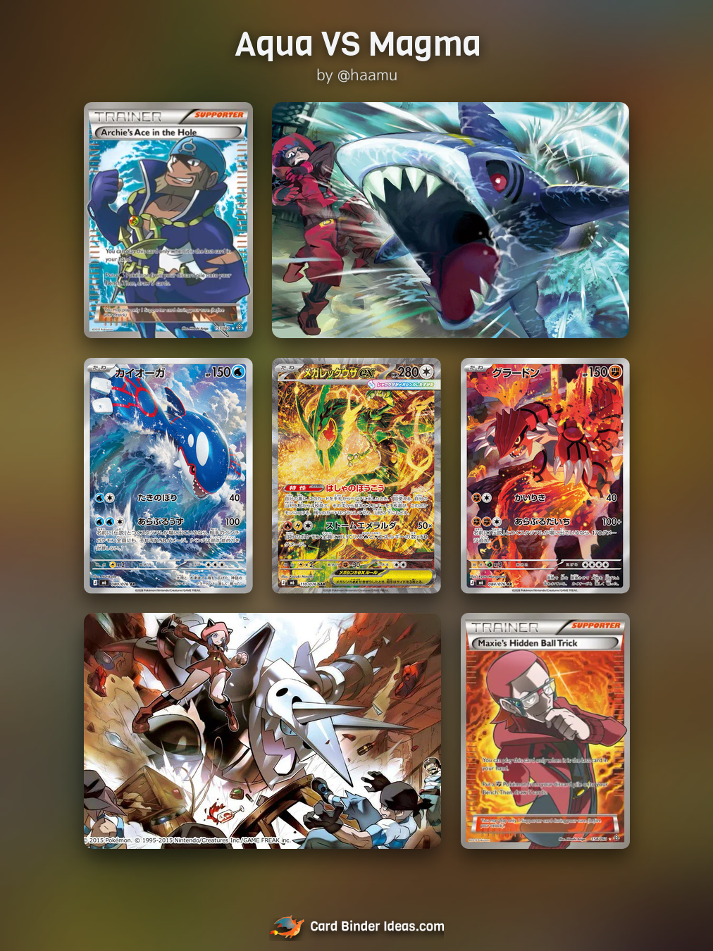 Aqua VS Magma. Michi Method Pokémon card binder idea by @haamu.