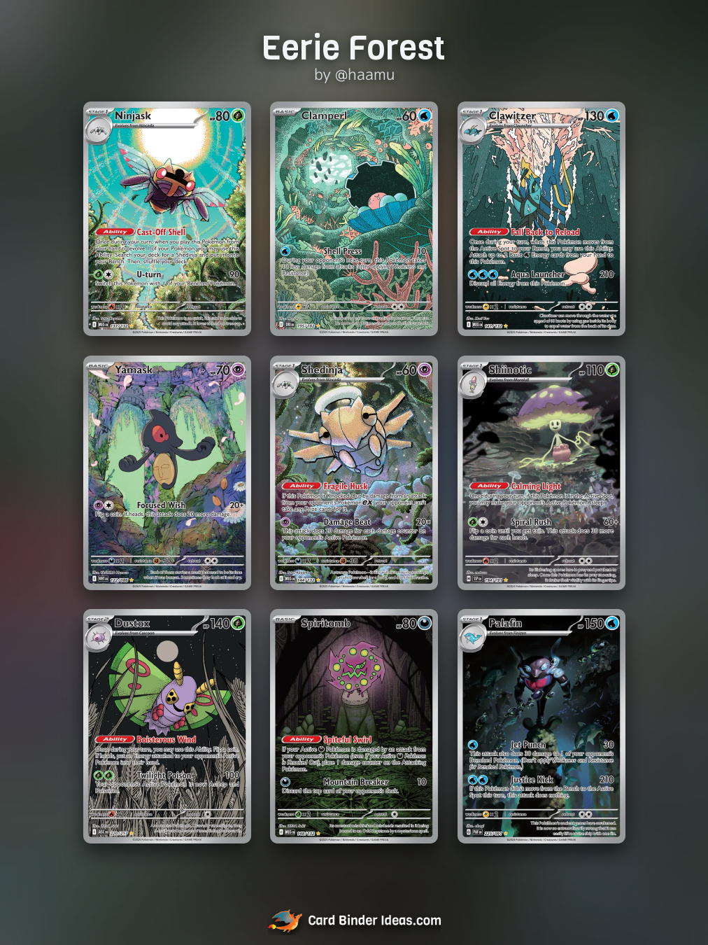 Eerie Forest. Full Art Pokémon card binder idea by @haamu.