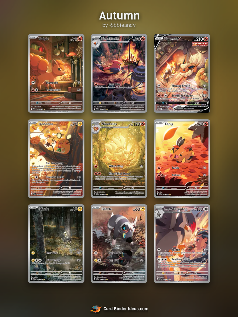 Autumn. Michi Method Pokémon card binder idea by @bbieandy.