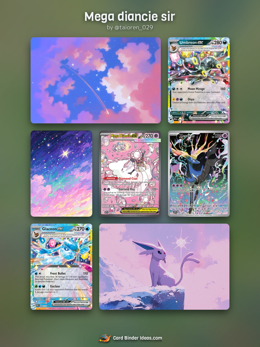 Mega diancie sir. Michi Method Pokémon card binder idea by @taioren_029.