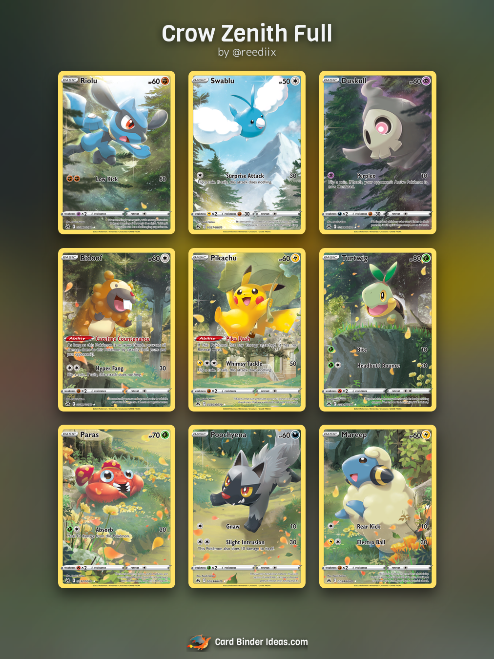 Crow Zenith Full. Pokémon card binder idea by @reediix.