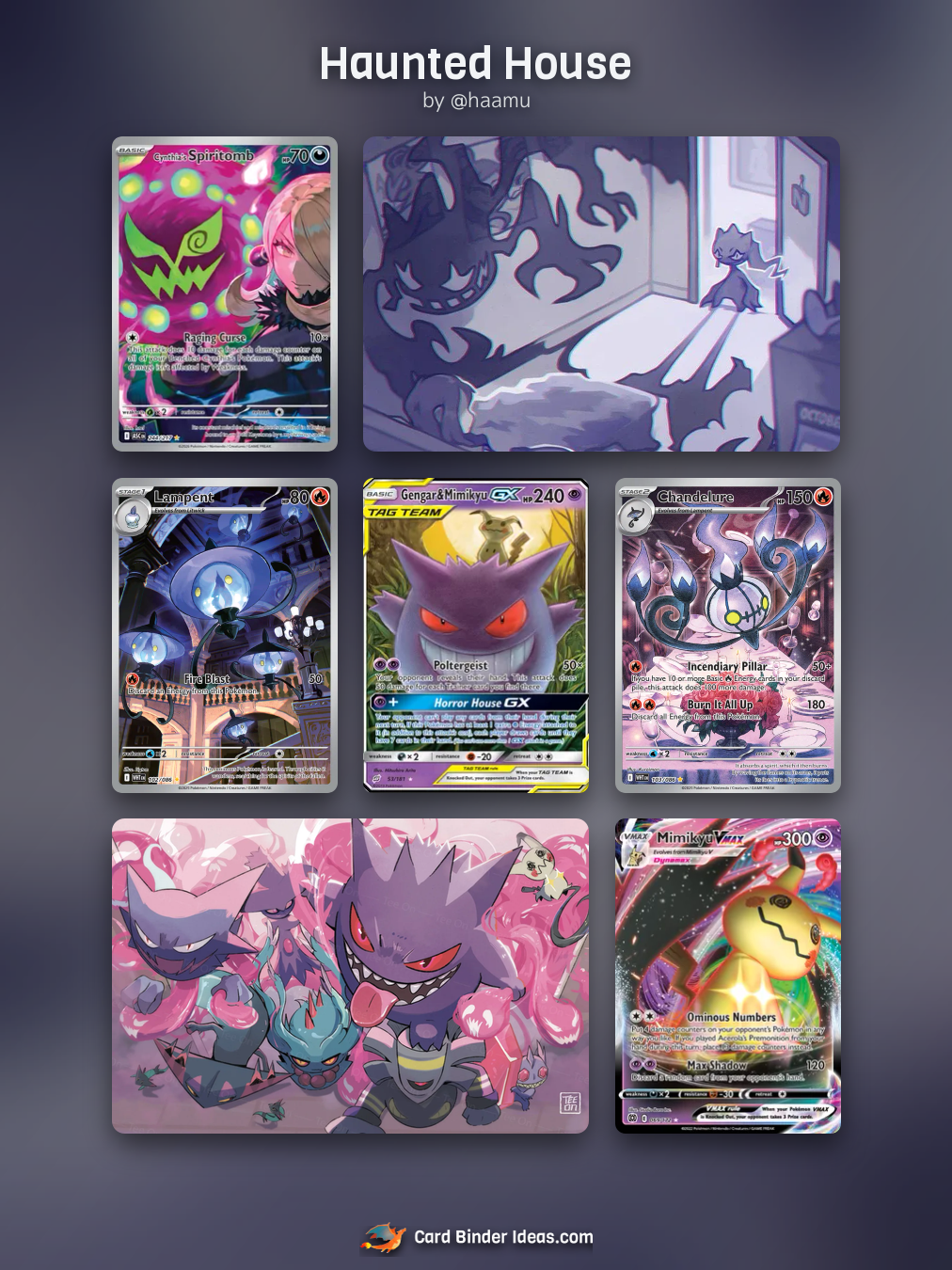Haunted House. Michi Method Pokémon card binder idea by @haamu.